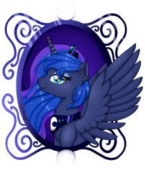 Size: 1024x1221 | Tagged: safe, artist:saturnstar14, imported from derpibooru, princess luna, ear fluff, female, solo, spread wings