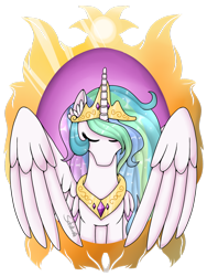 Size: 1024x1363 | Tagged: safe, artist:saturnstar14, imported from derpibooru, princess celestia, ear fluff, eyes closed, female, solo, spread wings