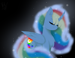 Size: 701x542 | Tagged: safe, artist:kaywhitt, imported from derpibooru, princess luna, rainbow dash, digital art, female, fusion, glow, glowing, rainbowluna, solo