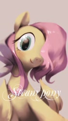 Size: 1080x1920 | Tagged: safe, artist:ciyunhe, imported from derpibooru, fluttershy, female, looking at you, smiling, solo