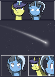 Size: 4961x6992 | Tagged: safe, artist:lrusu, imported from derpibooru, comet tail, trixie, pony, unicorn, absurd resolution, cometrix, comic, female, male, mare, shipping, straight