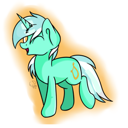 Size: 700x700 | Tagged: safe, artist:everdale, imported from derpibooru, lyra heartstrings, pony, unicorn, abstract background, female, looking at you, one eye closed, solo, wink