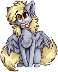 Size: 705x875 | Tagged: safe, artist:tay-niko-yanuciq, artist:tenebristayga, imported from derpibooru, derpy hooves, pegasus, pony, chest fluff, cute, female, fluffy, heart, letter, looking at you, mare, mouth hold, simple background, sitting, solo, spread wings, transparent background