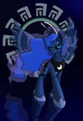 Size: 1300x1900 | Tagged: safe, artist:nerow94, imported from derpibooru, princess luna, pony, robot, female, princess lunabot, solo