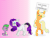 Size: 1000x750 | Tagged: safe, artist:hellarmy, imported from derpibooru, applejack, rarity, spike, dragon, earth pony, pony, unicorn, bipedal, communism, context is for the weak, female, gif, gradient background, hatless, hoof hold, looking at each other, male, mare, missing accessory, mouthpiece, ms paint, non-animated gif, out of character, racism, shipping, sign, sparity, speciesism, straight