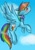 Size: 1000x1414 | Tagged: safe, artist:crystalsketch342, imported from derpibooru, rainbow dash, blushing, female, flying, solo