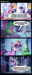 Size: 1288x3000 | Tagged: safe, artist:bredgroup, imported from derpibooru, princess cadance, spike, twilight sparkle, alicorn, pony, comic:eg rpg, equestria girls, equestria girls (movie), comic, crystal empire, screencap comic, twilight sparkle (alicorn)