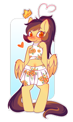 Size: 1811x3000 | Tagged: safe, artist:ruef, imported from derpibooru, oc, oc only, oc:lessi, pony, belly button, bipedal, blushing