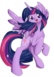 Size: 900x1273 | Tagged: safe, artist:fenriz278, imported from derpibooru, twilight sparkle, alicorn, pony, female, rearing, simple background, solo, spread wings, transparent background, twilight sparkle (alicorn), watermark