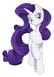 Size: 900x1273 | Tagged: safe, artist:fenriz278, imported from derpibooru, rarity, female, raised hoof, simple background, solo, watermark