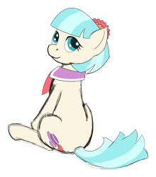 Size: 946x1075 | Tagged: safe, artist:wcnimbus, imported from derpibooru, coco pommel, female, looking back, looking over shoulder, sketch, solo