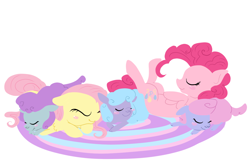 Size: 1200x800 | Tagged: safe, artist:otterlore, imported from derpibooru, fluttershy, pinkie pie, sheep, spoiler:s03, crystal empire, ewe, simple background, tiny ewes, white background