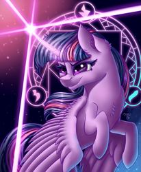 Size: 1399x1700 | Tagged: safe, artist:midnightsix3, imported from derpibooru, twilight sparkle, alicorn, pony, female, magic, magic circle, solo, twilight sparkle (alicorn)