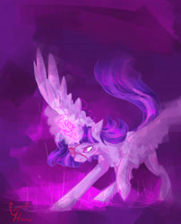 Size: 4409x5470 | Tagged: safe, artist:coconuthound, imported from derpibooru, twilight sparkle, twilight sparkle (alicorn), alicorn, pony, absurd resolution, eyepatch, female, glowing, glowing horn, horn, solo