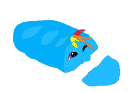 Size: 1104x798 | Tagged: safe, artist:nanerpus, imported from derpibooru, rainbow dash, bread, food, ms paint, ponyloaf, wat