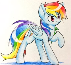 Size: 1876x1724 | Tagged: dead source, safe, artist:yukimaki, imported from derpibooru, rainbow dash, female, solo, traditional art, watercolor painting