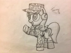 Size: 2592x1936 | Tagged: safe, artist:squeaky-belle, imported from derpibooru, oc, oc only, oc:temmy, pony, army, drawing, nation ponies, national day, nationalism, pencil drawing, ponified, singapore, solo, traditional art