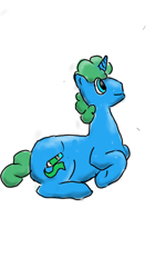 Size: 768x1280 | Tagged: safe, artist:greengraphite, imported from derpibooru, oc, oc only, oc:green graphite, pony, unicorn, blue, green, sitting