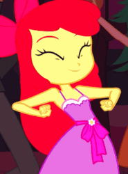Size: 386x523 | Tagged: safe, imported from derpibooru, screencap, apple bloom, scott green, sweet leaf, teddy t. touchdown, equestria girls, equestria girls (movie), adorabloom, animated, apple bloom's bow, bow, clothes, cropped, cute, dancing, fall formal, fall formal outfits, gif, hair bow