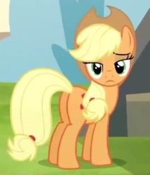 Size: 365x425 | Tagged: safe, imported from derpibooru, screencap, applejack, pony, leap of faith, butt, cropped, female, mare, plot
