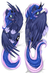 Size: 800x1182 | Tagged: safe, artist:sky-railroad, imported from derpibooru, princess luna, body pillow, body pillow design, female, fluffy, solo, spread wings, watermark