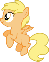 Size: 3386x4320 | Tagged: safe, artist:iknowpony, imported from derpibooru, mango dash, pegasus, pony, crusaders of the lost mark, .svg available, background pony, blank flank, bright orange, female, filly, foal, hooves, simple background, smiling, solo, spread wings, transparent background, vector, wings