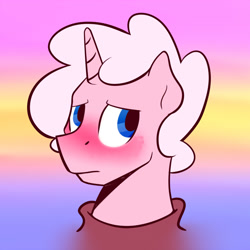 Size: 1024x1024 | Tagged: safe, artist:timidwithapen, imported from derpibooru, oc, oc only, oc:drawalot, pony, unicorn, clothes, jumper, redesign