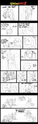 Size: 1237x4032 | Tagged: safe, artist:shoutingisfun, imported from derpibooru, derpy hooves, queen chrysalis, shining armor, oc, oc:anon, human, pegasus, pony, unicorn, alternate ending, bait and switch, cellphone, clothes, comic, costume, dialogue, dork, dorkalis, dungeons and dragons, female, friday night, good end, hat, innuendo, looking at each other, male, mare, monochrome, open mouth, phone, smiling, speech bubble, stallion, sweat, unf, wizard hat