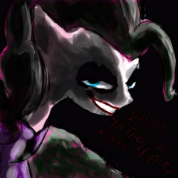 Size: 5000x5000 | Tagged: safe, artist:billyggruff, imported from derpibooru, pinkie pie, absurd resolution, female, green mane, grin, heath ledger, pinkie joker, simple background, smiling, solo