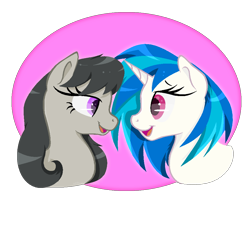 Size: 1004x994 | Tagged: safe, artist:xxthatsmytypexx, imported from derpibooru, dj pon-3, octavia melody, vinyl scratch, pony, female, lesbian, mare, scratchtavia, shipping