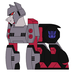 Size: 860x850 | Tagged: safe, artist:combatkaiser, imported from derpibooru, pony, decepticon, megatron, ponified, simple background, solo, transformers, transformers animated, transparent background