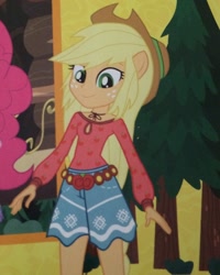 Size: 1024x1280 | Tagged: safe, imported from derpibooru, screencap, applejack, pinkie pie, equestria girls, legend of everfree, boho, camp fashion show outfit, clothes, cropped, female, legend of everfree – save our camp, magic, ponied up, pony ears, solo