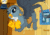 Size: 725x505 | Tagged: safe, imported from derpibooru, screencap, gabby, griffon, the fault in our cutie marks, animated, butt shake, cute, female, flying, gabbybetes, gif, lantern, loop, mailbag, painting, plot, solo, wiggle