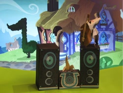 Size: 2150x1630 | Tagged: safe, artist:malte279, imported from derpibooru, octavia melody, vinyl scratch, earth pony, pony, unicorn, background pony, craft, female, mare, origami, papercraft, wubcart