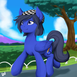 Size: 2000x2000 | Tagged: safe, artist:elzielai, imported from derpibooru, oc, oc only, oc:lazuli, pegasus, pony, solo, walking