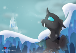 Size: 2500x1740 | Tagged: safe, artist:stardep, imported from derpibooru, thorax, changeling, the times they are a changeling, looking up, male, raised hoof, solo