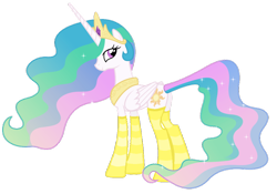 Size: 1024x715 | Tagged: safe, artist:tabrony23, imported from derpibooru, princess celestia, alicorn, pony, clothes, female, mare, show accurate, socks, solo, striped socks