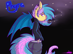 Size: 3000x2210 | Tagged: safe, artist:ashee, imported from derpibooru, oc, oc only, oc:phyra, anthro, bat pony, cigarette, clothes, piercing, smoking, solo