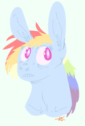 Size: 1080x1595 | Tagged: safe, artist:kyanchan, imported from derpibooru, rainbow dash, bust, female, portrait, solo