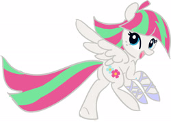 Size: 2435x1733 | Tagged: safe, artist:indiefoxtail, imported from derpibooru, blossomforth, pegasus, pony, canter, cute, open mouth, running, sandals, smiling, spread wings