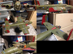 Size: 815x605 | Tagged: safe, artist:marineav8r, imported from derpibooru, lightning dust, rainbow dash, soarin', spitfire, newbie dash, b-25 mitchell, bomber, irl, photo, thin your paints, warhammer (game), warhammer 40k