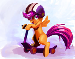 Size: 659x518 | Tagged: safe, artist:xbi, imported from derpibooru, scootaloo, pony, female, redraw, scooter, solo