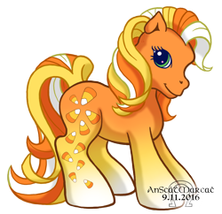 Size: 1114x1080 | Tagged: safe, artist:anscathmarcach, imported from derpibooru, oc, oc only, oc:candy corn cascade, cutie cascade, g3, simple background, solo, transparent background