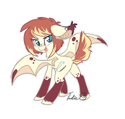 Size: 500x478 | Tagged: safe, artist:indiefoxtail, imported from derpibooru, oc, oc only, bat pony, pony, eye clipping through hair, race swap, solo