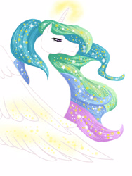 Size: 1200x1600 | Tagged: safe, artist:secretsheik, imported from derpibooru, princess celestia, bust, female, hoers, portrait, solo