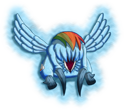 Size: 1531x1368 | Tagged: safe, artist:super-zombie, imported from derpibooru, rainbow dash, adoracreepy, creepy, cute, half-life, headcrab, species swap