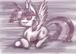 Size: 4200x3000 | Tagged: safe, artist:karanakia, imported from derpibooru, twilight sparkle, alicorn, pony, female, monochrome, solo, twilight sparkle (alicorn)