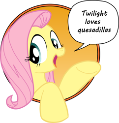 Size: 2000x2063 | Tagged: safe, imported from derpibooru, fluttershy, twilight sparkle, bad advice fluttershy, blatant lies, exploitable meme, food, meme, quesadilla, they're just so cheesy, this will end in tears