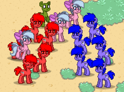 Size: 431x322 | Tagged: safe, imported from derpibooru, pony, pony town, bloods, crips, gang, this will end in death