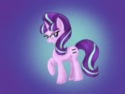 Size: 1024x768 | Tagged: safe, artist:sonicanddisneyland1, imported from derpibooru, starlight glimmer, pony, equal cutie mark, evil grin, female, grin, raised hoof, smiling, solo